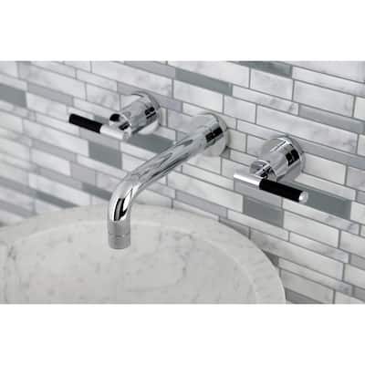 Kingston Brass Kaiser Two-Handle Wall Mount Bathroom Faucet