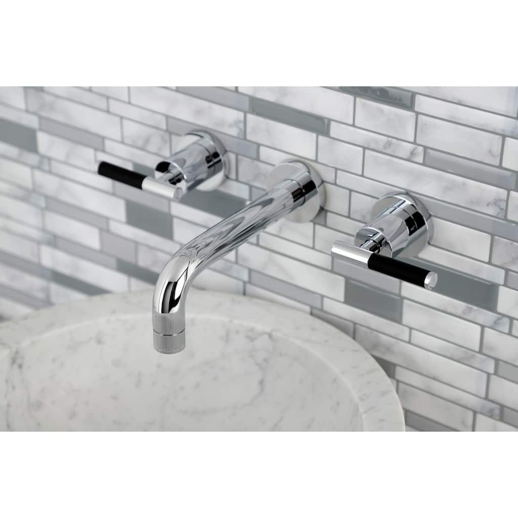 Kingston Brass Kaiser Two-Handle Wall Mount Bathroom Faucet