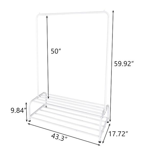 Clothing Garment Rack with Shelves Metal Cloth Hanger Rack Stand