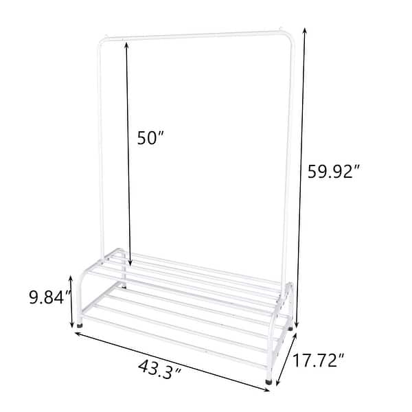 Metal Clothes Hanger Rack Stand Clothes Drying Rack with Top Rod ...