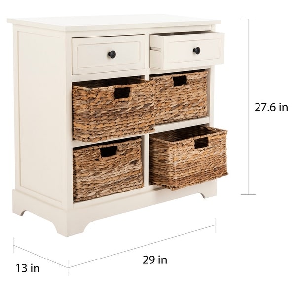 SAFAVIEH Cape Cod 6-Drawer Cream Storage Unit - 29.9" x 13" x 27.6"