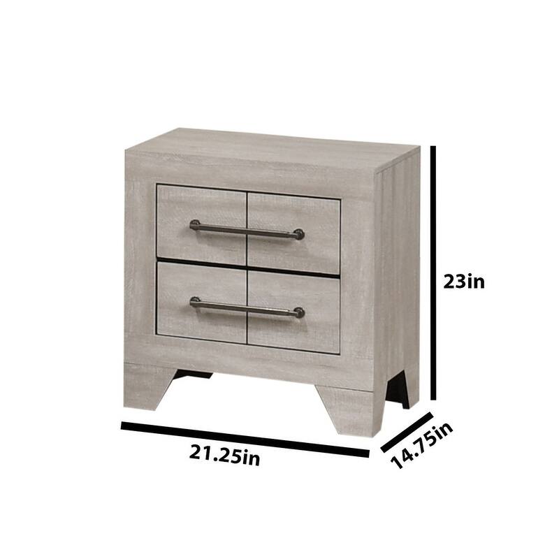 Best Quality Furniture Rustic Grey Oak Nightstand