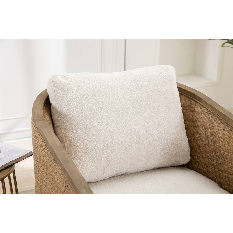 Swivel Barrel Chair, Comfy Round Accent Sofa Chair, 360 Degree Club Chair Arm Chair