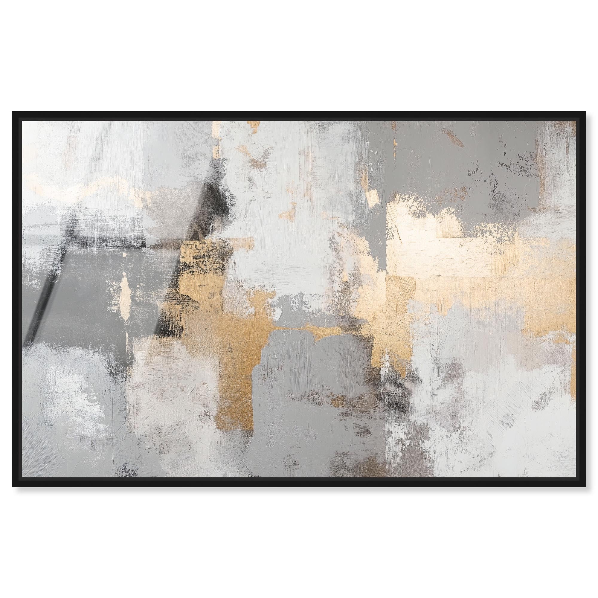 Gilded Gray II Luxury Abstract Framed Acrylic Wall Art by Art Remedy