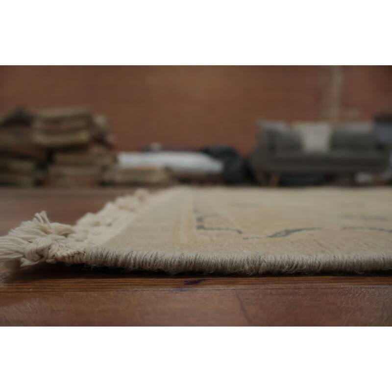 Hand Knotted Oriental 100% Wool Carpet Traditional Floral Beige & Ivories Ziegler Area Rug - 8' 4'' X 5' 11''