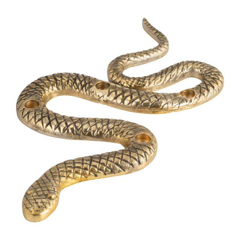 Sagebrook Home Metal, 22" Snake 4Taper Candle Holder, Gold, Novelty, 1"H, Solid Color - 22" x 11" x 1" - 22" x 11" x 1" - Scales Gold - 22" x 11" x 1"