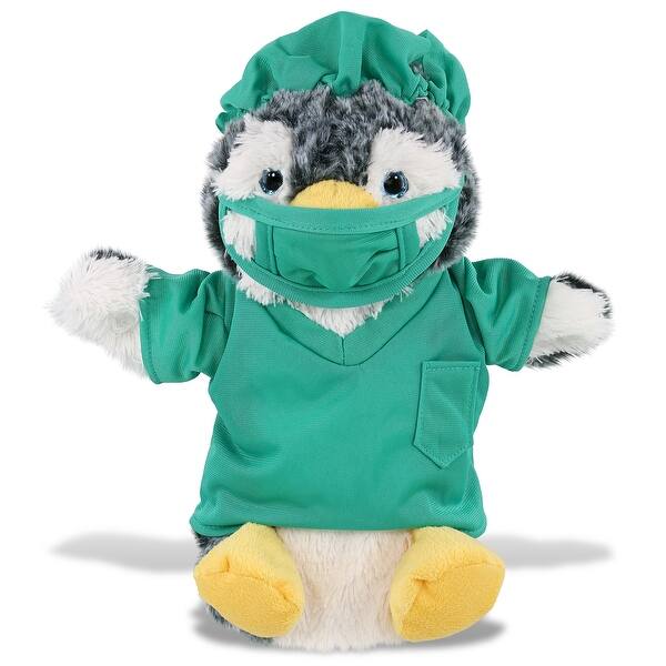 Dirct Line Puppet DolliBu Penguin Doctor Plush Hand Puppet w/ Cute Scrub Uniform and Cap ...