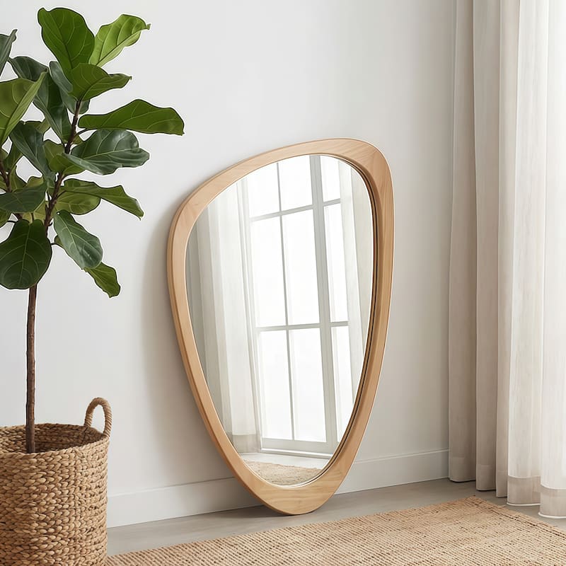 Irregular Solid Wood Frame Decorative Mirror