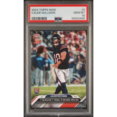 Caleb Williams 2024 Topps Now Football NFL Debut Rookie Card #2 Graded PSA 10 Cert # 99252990 - 8' x 11'