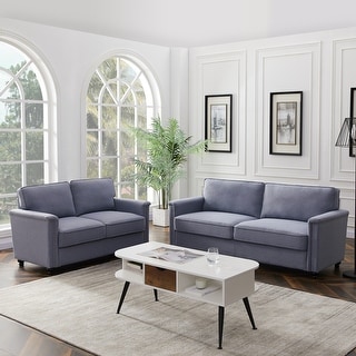 Modern Living Room Sofa Set, Upholstery Loveseat & 3-Seat Sofa - Bed ...