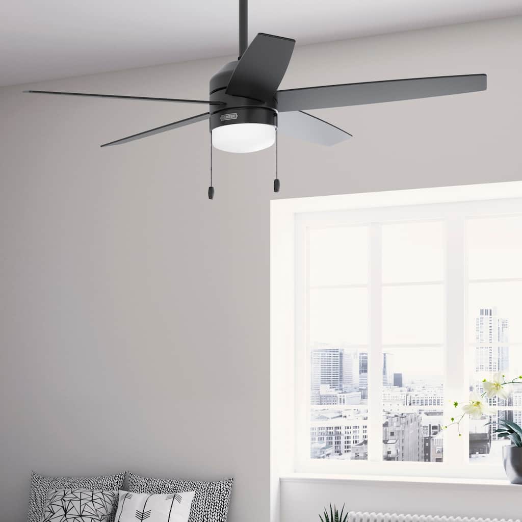 Hunter Bardot Ceiling Fan with LED Light Kit and Pull Chain, Modern, Contemporary, Transitional