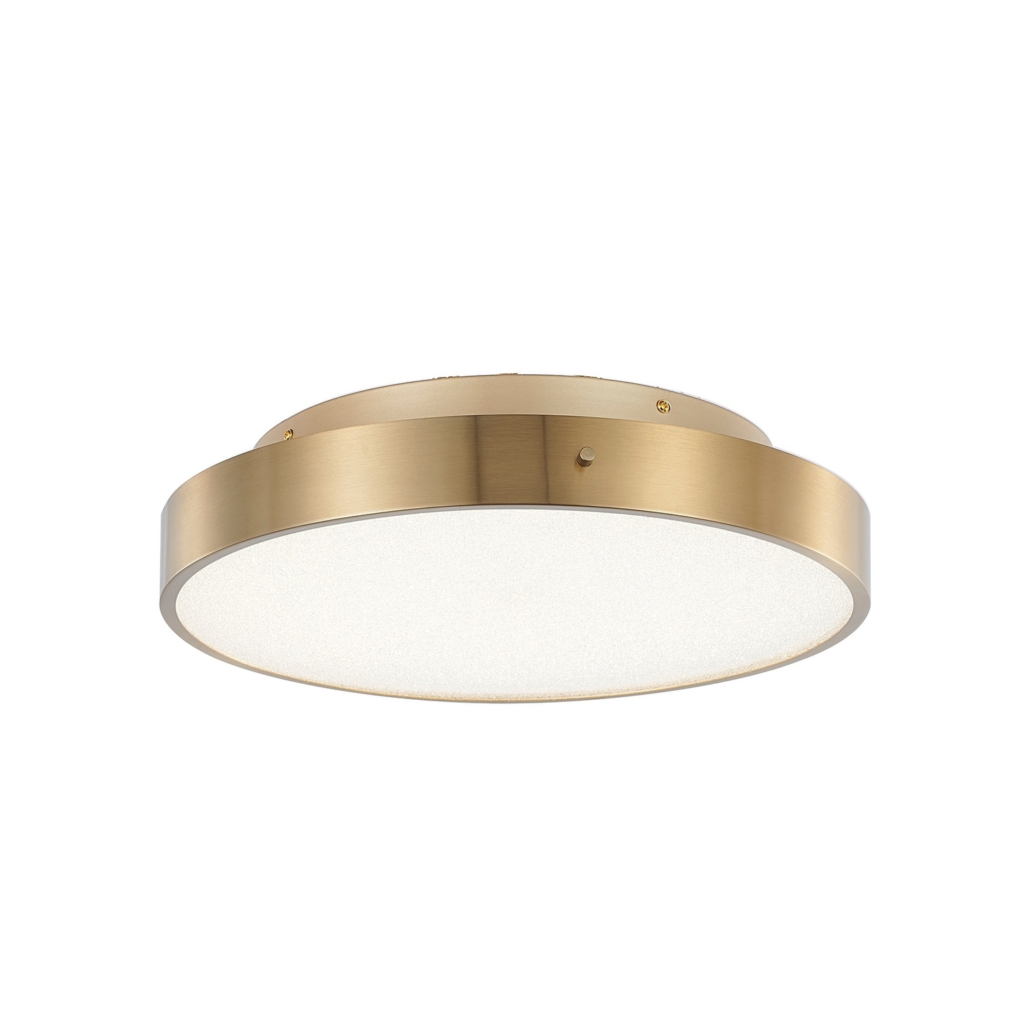 1-Light Brass LED Flush Mount With A Clear Acrylic Beaded Diffuser