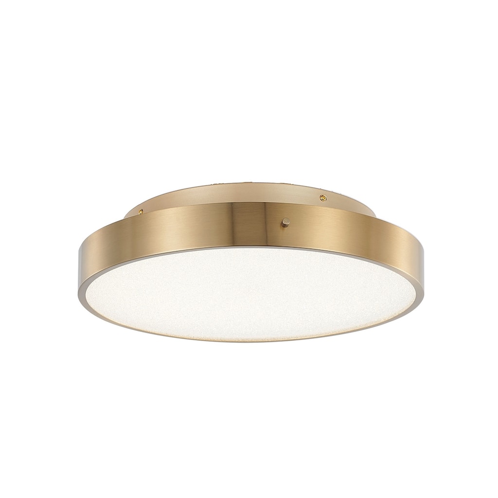 1-Light Brass LED Flush Mount With A Clear Acrylic Beaded Diffuser