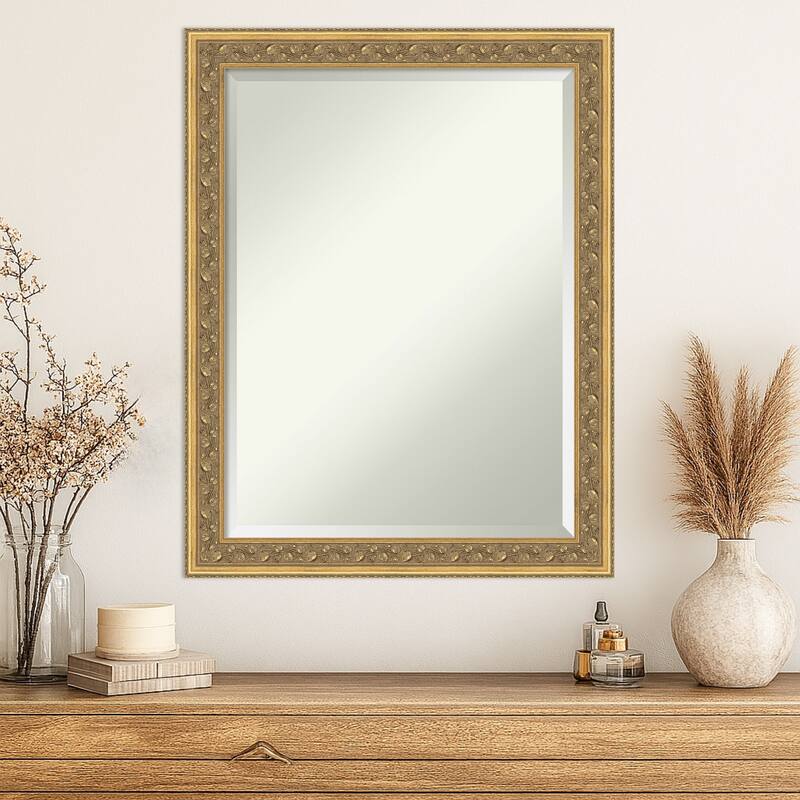 Carter Dark Gold Beveled Wood Framed Wall Mirror - Carter Dark Gold