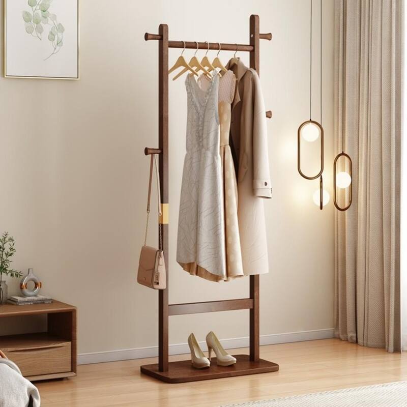 23.6"L Wood Coat Racks Hanger,23.6" * 11" *64.1" - Walnut