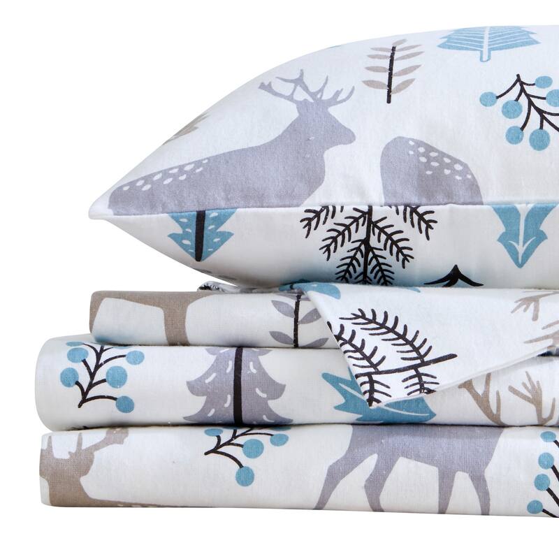 Market & Place Cotton Flannel Novelty Printed Sheet Set
