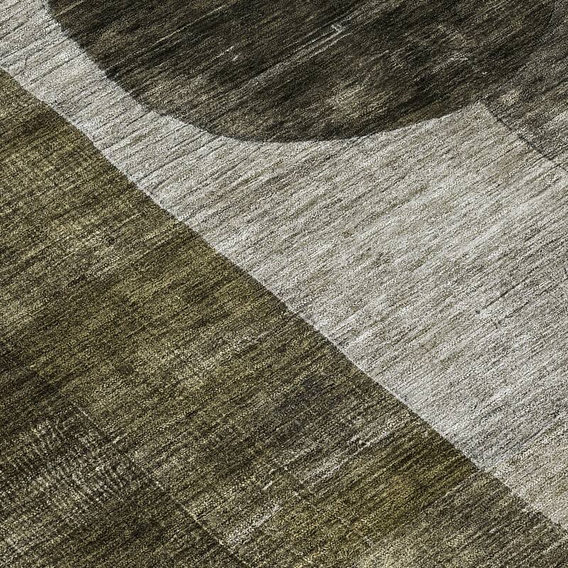 Machine Washable Indoor/ Outdoor Abstract Geo Chantille Rug