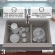 preview thumbnail 53 of 60, Karran Farmhouse/Apron-Front Quartz Double Bowl Kitchen Sink Kit