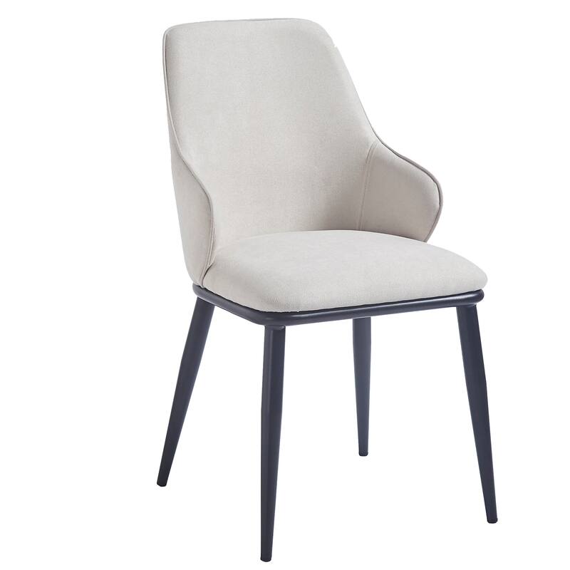 Contemporary Fabric and Metal Dining Chair, Set of 2