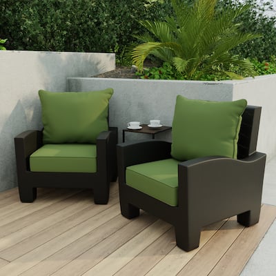 24" x 47" Green Solid Outdoor Deep Seat Cushion Set with Welt - 46.5'' L x 24'' W x 6'' H