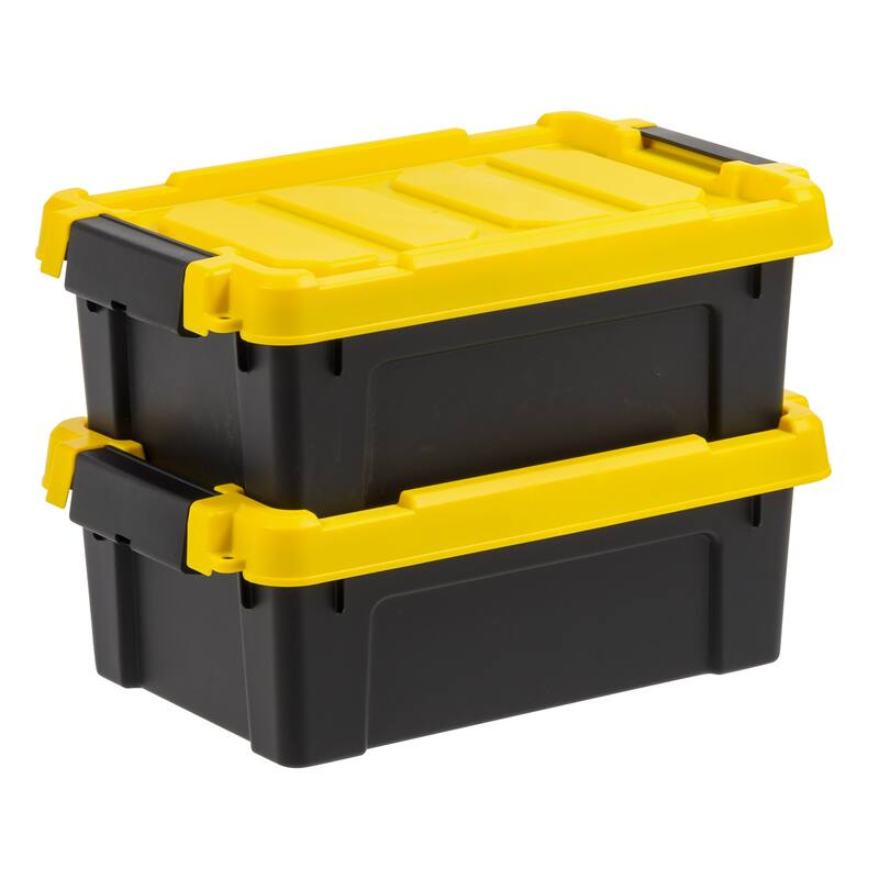 IRIS USA® STOR-IT-ALL 13.30 Qt Buckle Lid - Black - Set of 5