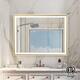 Wall Mounted Back Light Bathroom Framed LED Mirror Anti- Fog With Dimmable Light Touch Sensor And Memory Function - 36"H x 48'' W - Brushed Gold
