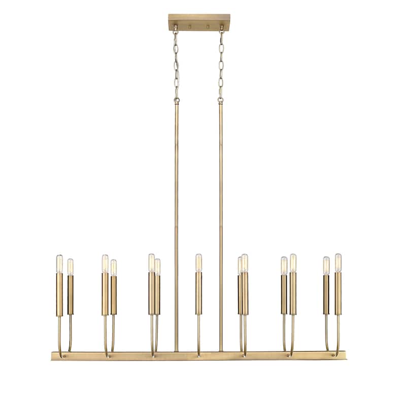 14 Light 46 Inch Wide Oval Chandelier in Aged Brass