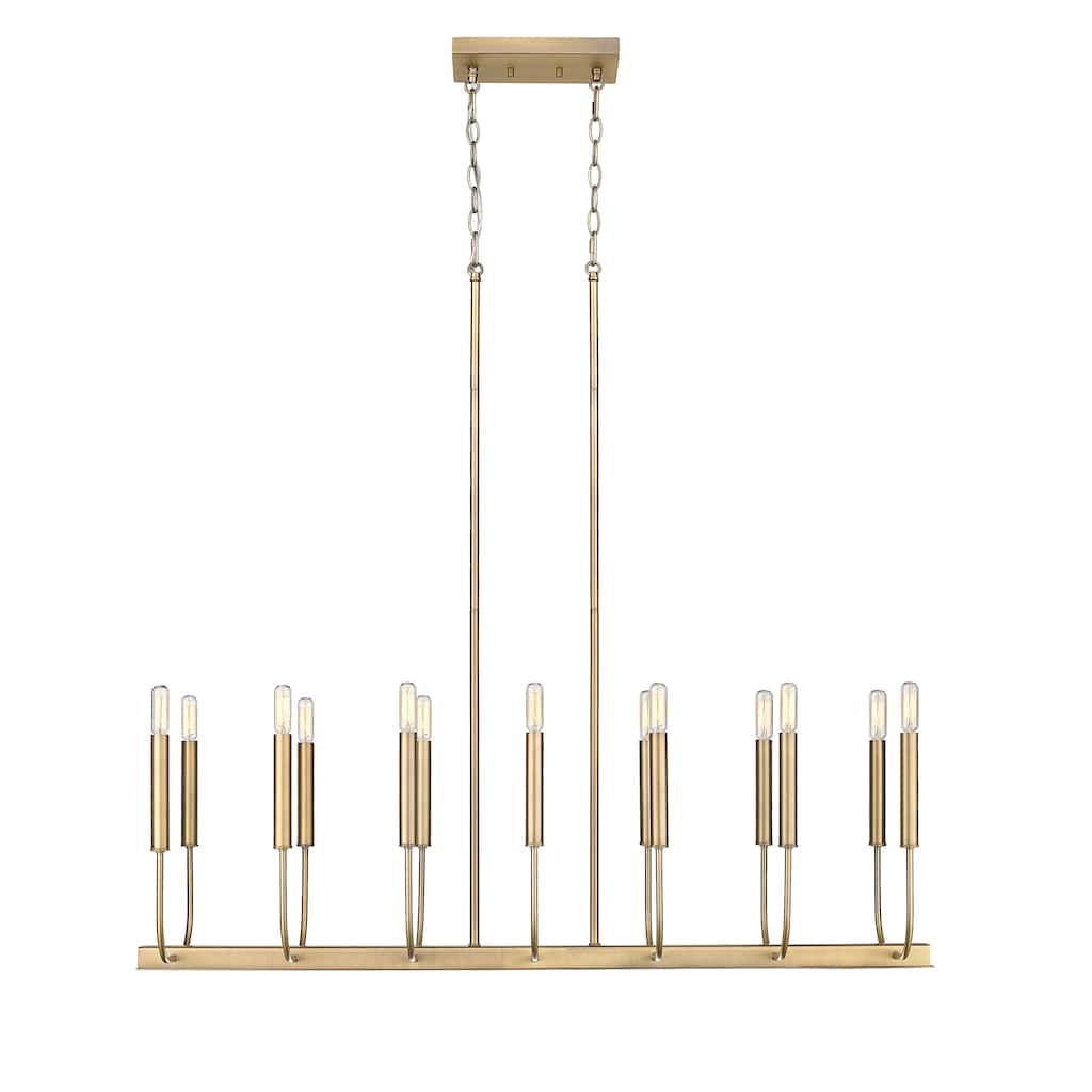 14 Light 46 Inch Wide Oval Chandelier in Aged Brass