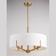 preview thumbnail 11 of 13, Surrey 5 Light Natural Brass Mid-Century Modern Chandelier White Fabric Drum Shade - 22-in W x 15.5-in H x 22-in D