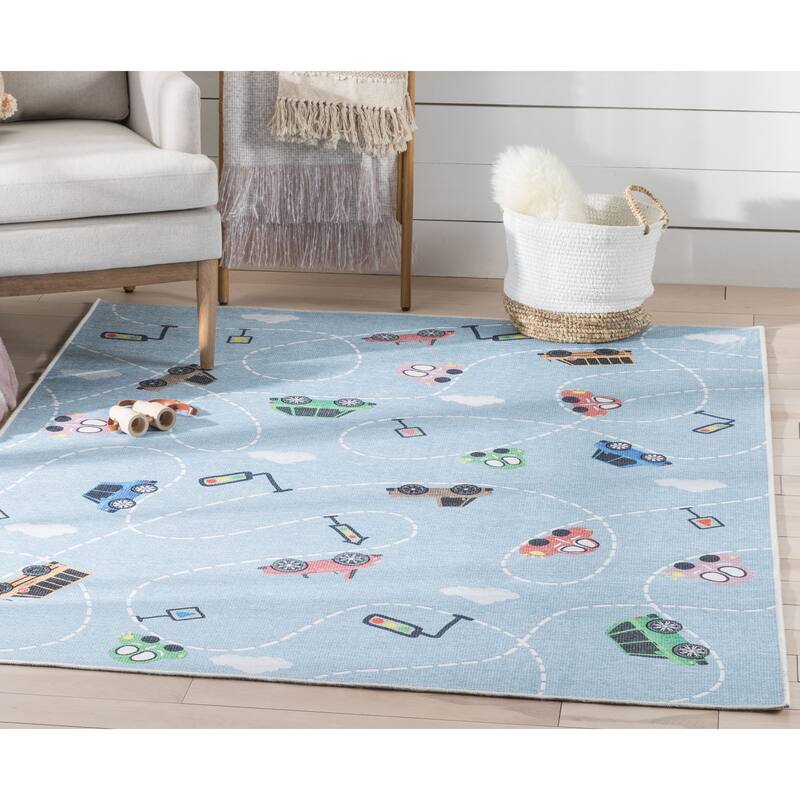 Well Woven Kids Rugs Traffic Modern Machine Washable Area Rug