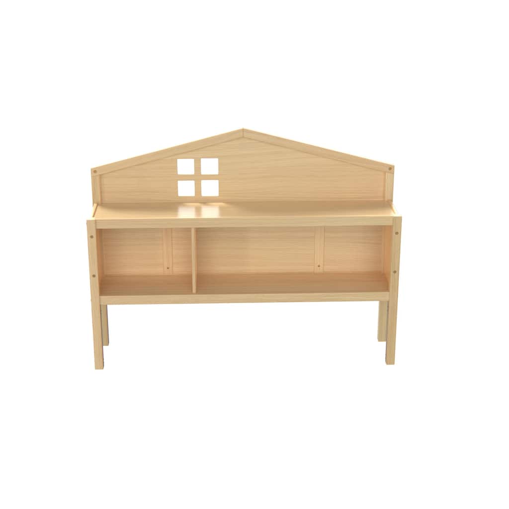 Headboard Storage Cabinet for Full-size Montessori Floor Bed Natural,Freely collocation