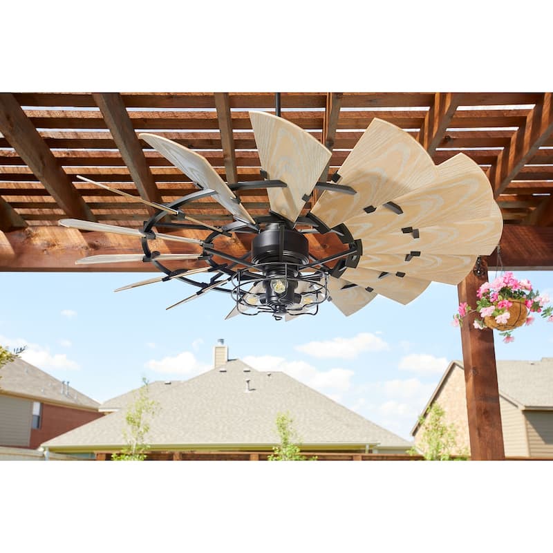 Quorum International 60" 15 Blade Ceiling Fan with Wall Control