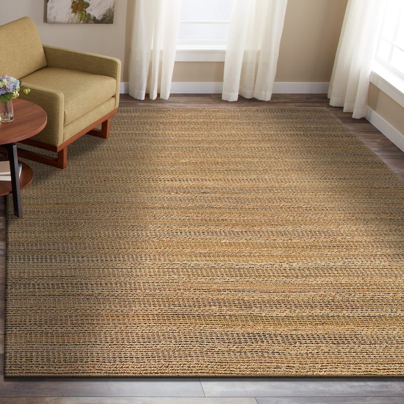Sevita Organic Jute Geometric Area Rug, Tan and Gold - 8' x 10' - Tan