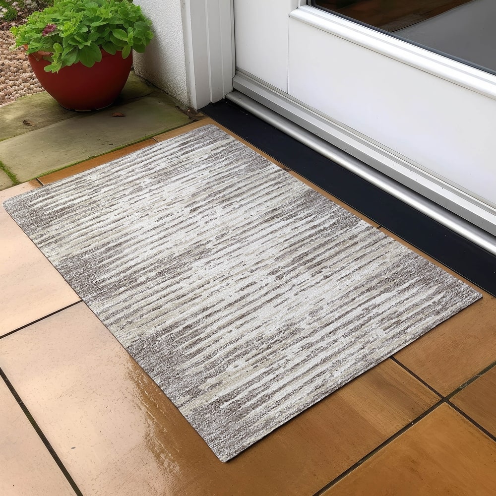 Machine Washable Indoor/ Outdoor Ombre Chantille Abstract Rug