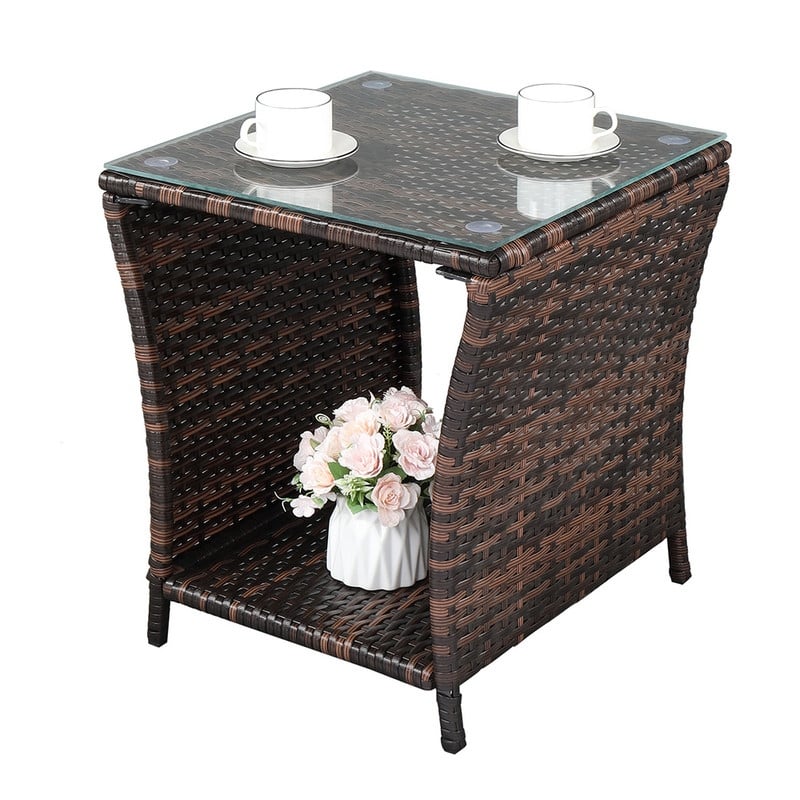 Patio Rattan Side Table