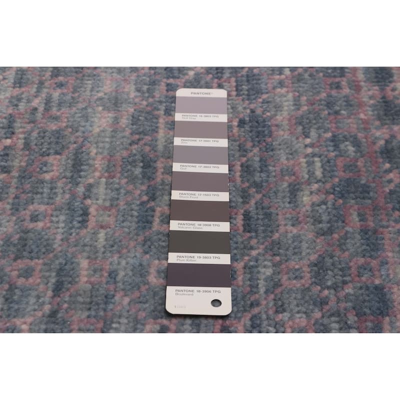 ECARPETGALLERY Hand-knotted Silk Shadow Grey Wool Rug - 5' 11" x 8' 11"