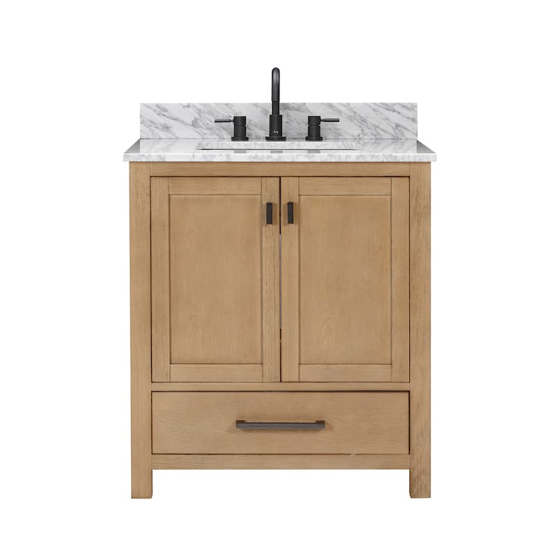 Avanity Modero 30 in. Single Sink Bathroom Vanity with Carrara Marble Top - 31"W x 22"D x 35"H