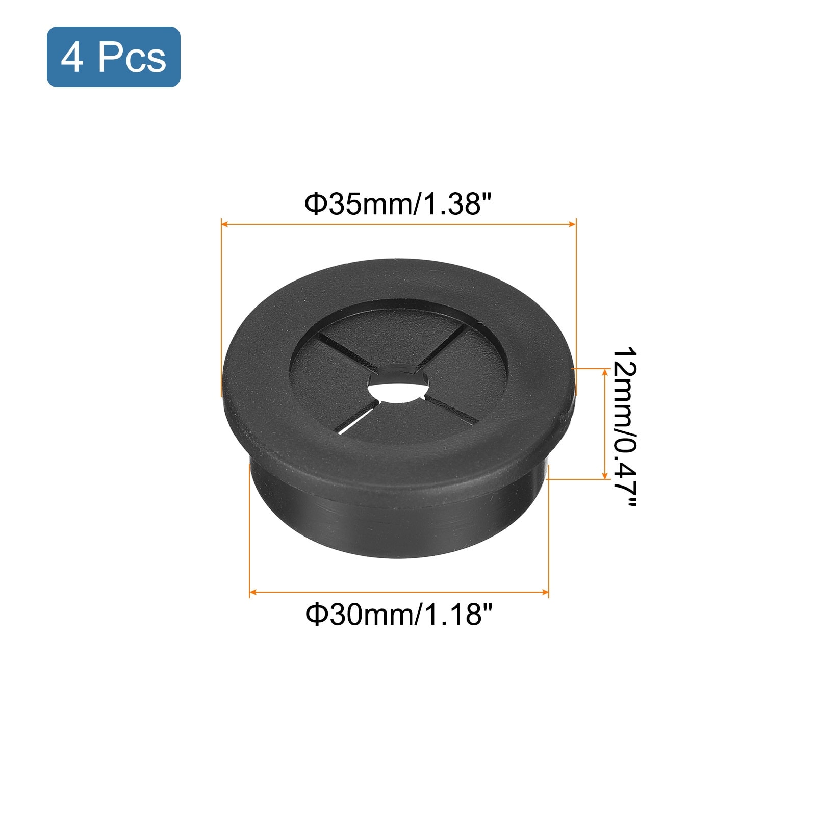 Cable Cord Grommet Desk Grommet Flexible Rubber Grommet Wire Hole Cover Pass Through for Office Computer Desk Wire Organizer