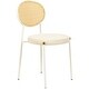 preview thumbnail 76 of 78, Leisuremod Euston Modern Dining Chair Upholstered Velvet or Leather Seat Wicker Back Accent Chair for Home Living Room & Kitchen Beige
