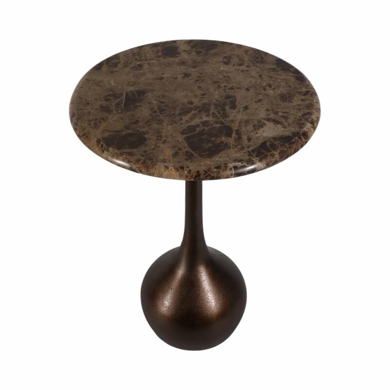 Round Accent Table - Marble Top with Ball Base - 21"