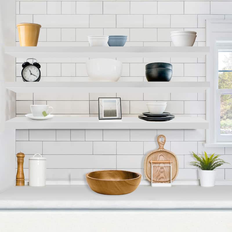 Sorbus Floating Shelves for Wall - 55 Inch Extra-Long Bathroom Shelves- Mounted Floating Shelf with Hidden Brackets (3 Pack)