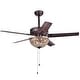 preview thumbnail 6 of 5, Oil Rubbed Bronze 5-blade 48-inch Crystal Ceiling Fan (Optional Remote) Antique Bronze Pull Chain