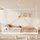 preview thumbnail 3 of 20, Wood House Bed Floor Bed Twin Size Frame Bed with Fence