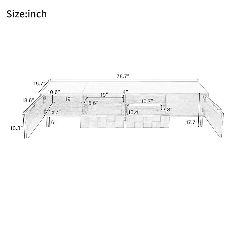 Roomfitters Mid Century TV Stand with 2 Drawers, Media Console for TVs up to 85 Inches, Entertainment Center, Natural