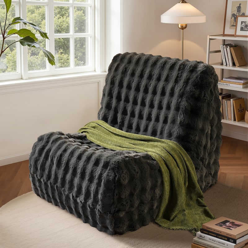 OVIOS Cloud-Like Plush Bean Bag Chair (Reinforced Pile Edition) - DeepGrey