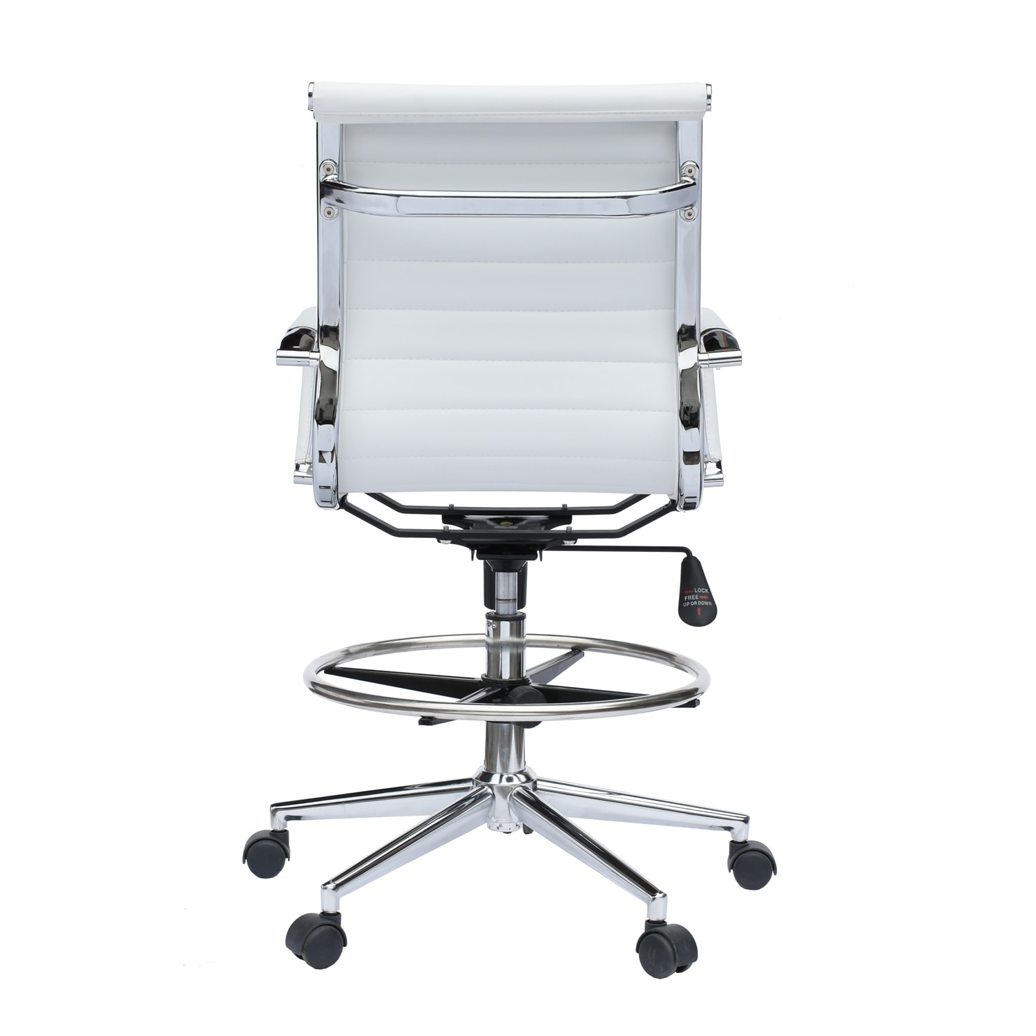 White leather drafting discount chair