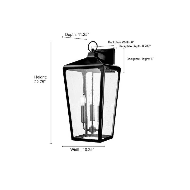 Millennium Lighting Brooks 2 Light Outdoor Wall Sconce in Powder Coat Black