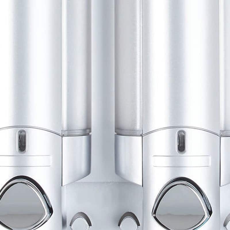 HomeRoots Gray Heavy Duty Plastic Three Chamber Wall Mount Soap Dispenser - 11.25' X '7' X '3.25