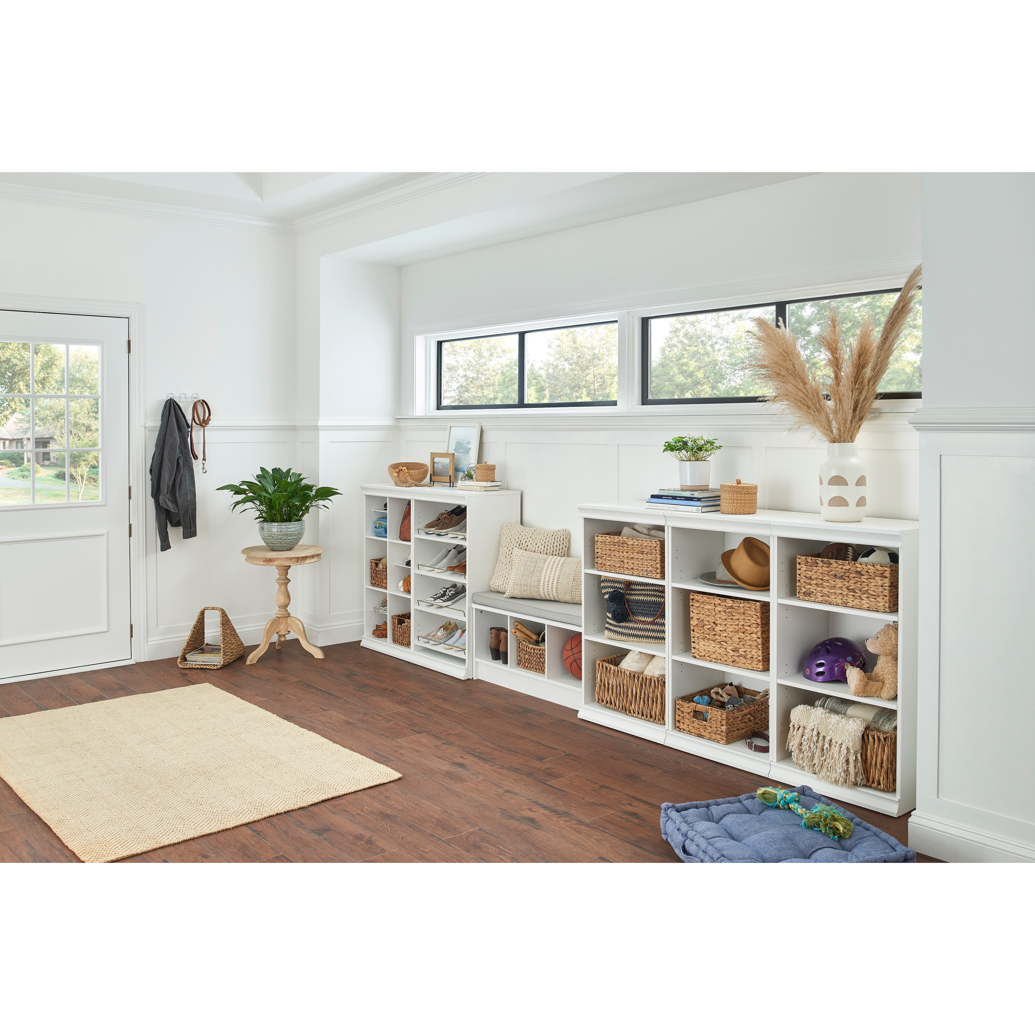 Three cube storage outlet bench