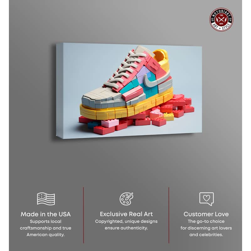Notoriart Toy Sneaker Pastel Gallery Wrapped Sneaker 1 Piece Canvas Wall Art